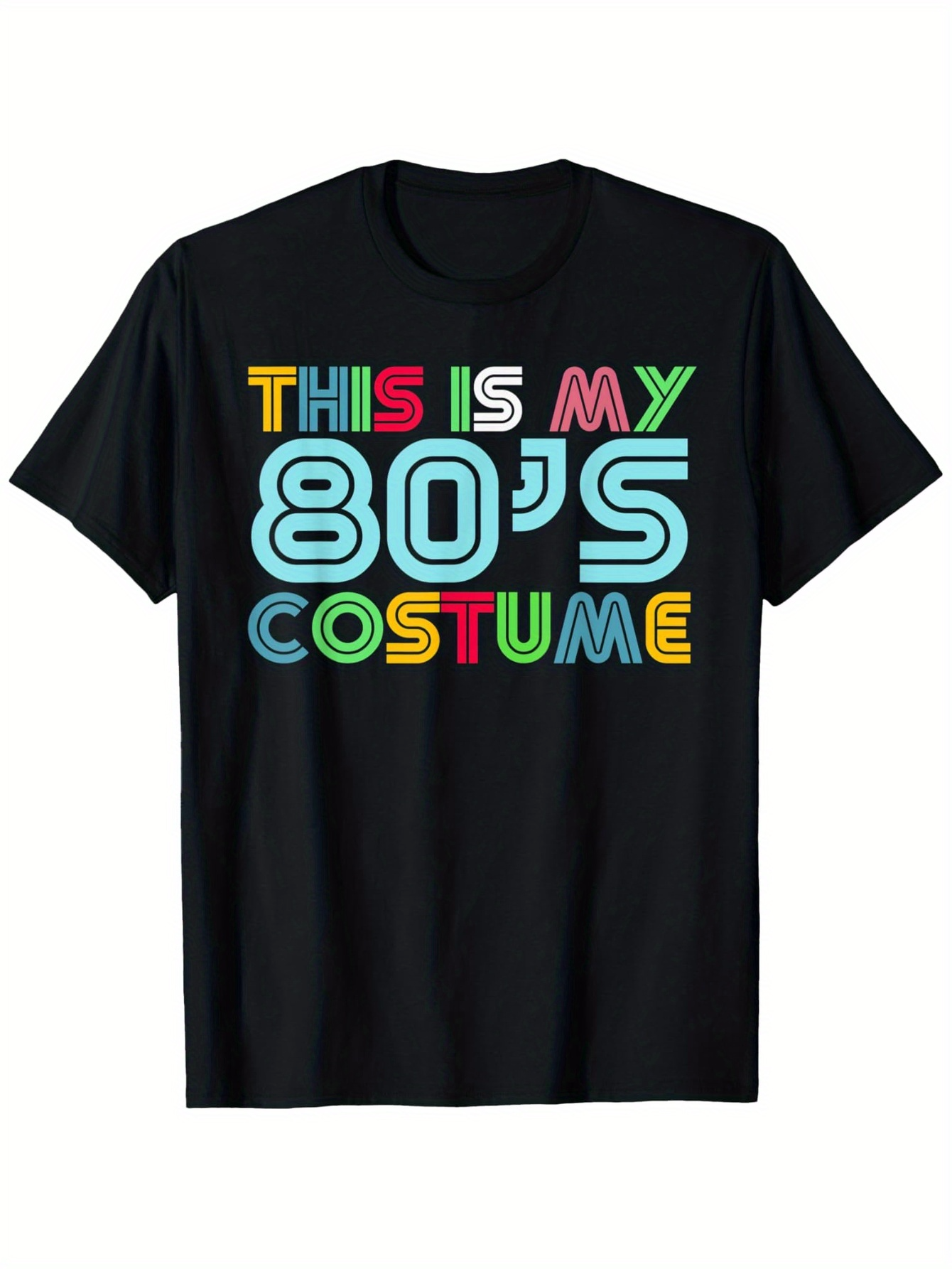 Men's Graphic T-Shirt This Is My 80s Costume Bright Neon Letters On Classic Theme T Shirt