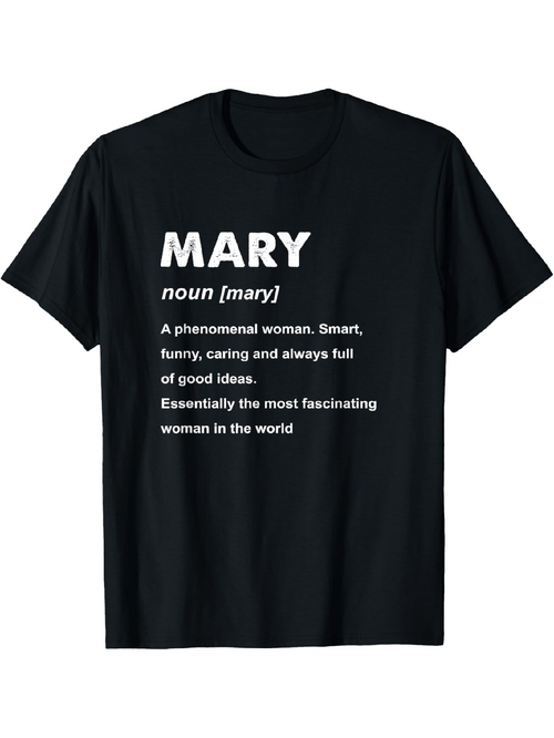 Men's Graphic T-Shirt Mary Definition Typography With White Bold Letters Shirt
