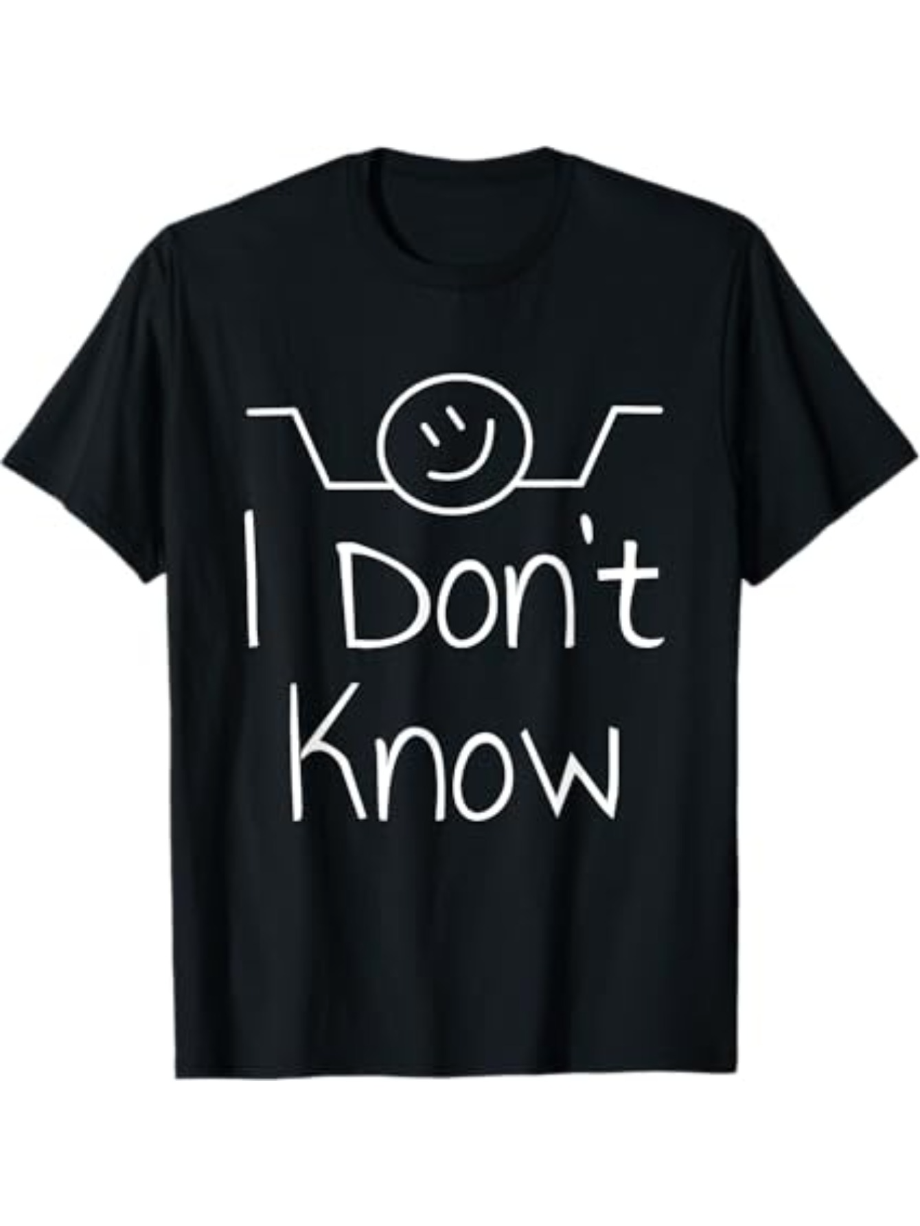 Men's Graphic T-Shirt I Dont Know Playful Minimalist Line Art Smiley Face T Shirt
