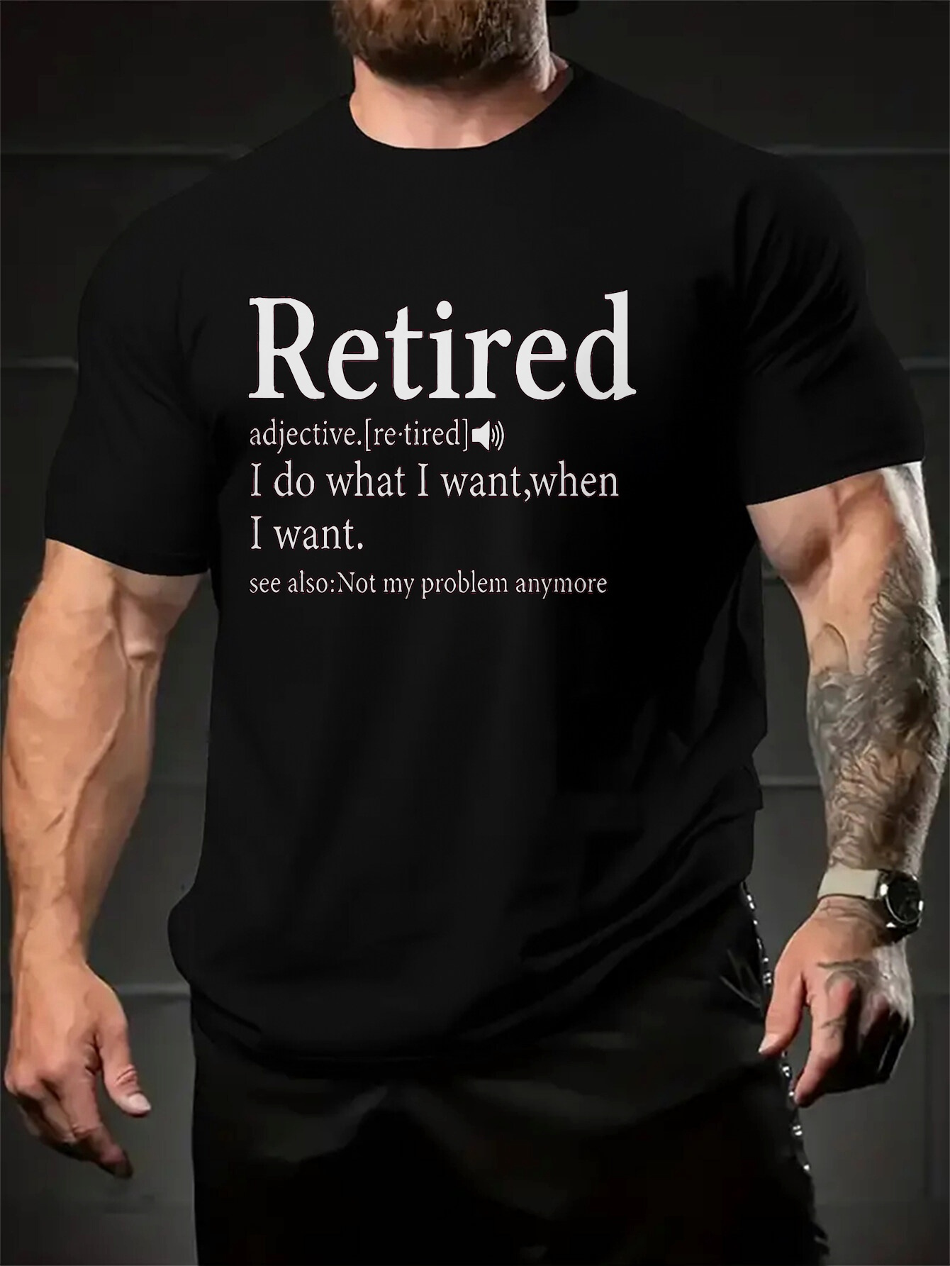 Men's Graphic T-Shirt Retired I Do What I Want When I Want Black T Shirt