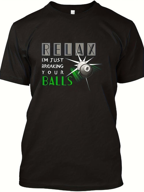 Men's Graphic T-Shirt Relax With Shining Pool Ball Breaking Cue Action Design Balls