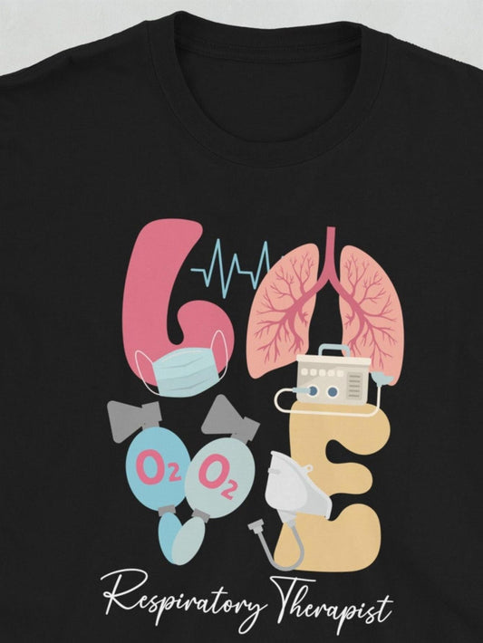 Women's Graphic T-Shirt Respiratory Therapist With Medical Equipment Lungs And Breathing Masks