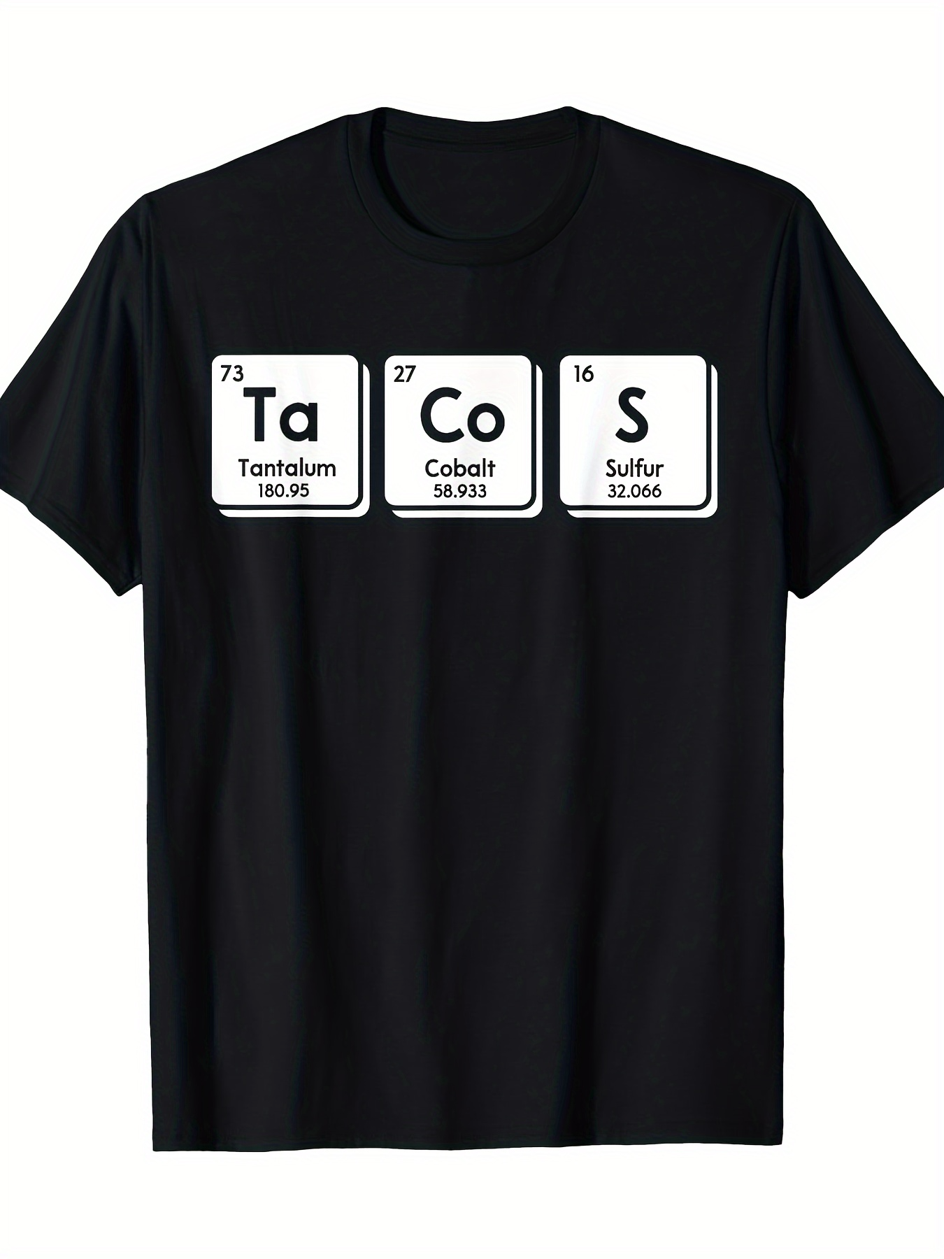 Men's Graphic T-Shirt Tacos Periodic Table Icons With White Box Outline Symbols