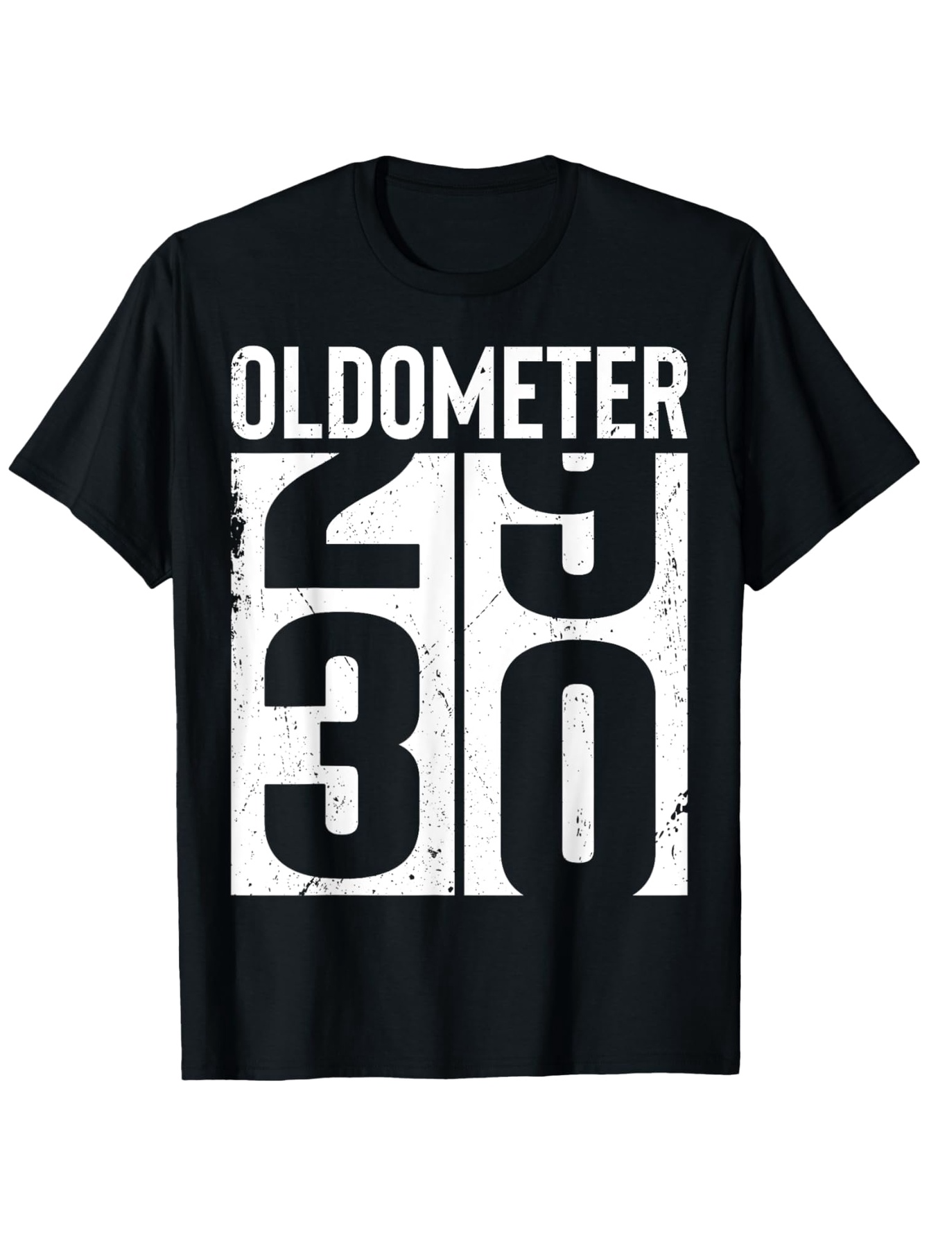 Men's Graphic T-Shirt Oldometer Distressed Black And White Birthday Party Odometer T Shirt