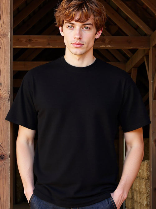 Men's Graphic T-Shirt Plain black