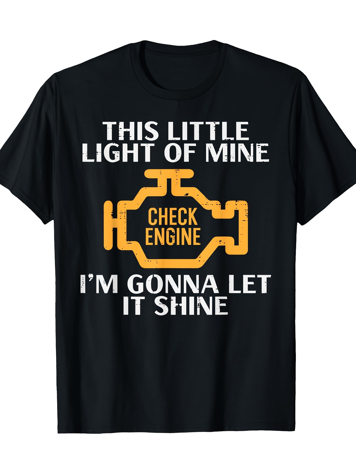 Men's Graphic T-Shirt This Little Light Of Mine Yellow Engine Warning Symbol T Shirt