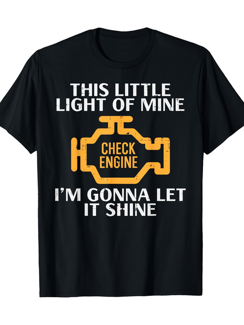 Men's Graphic T-Shirt This Little Light Of Mine Yellow Engine Warning Symbol T Shirt