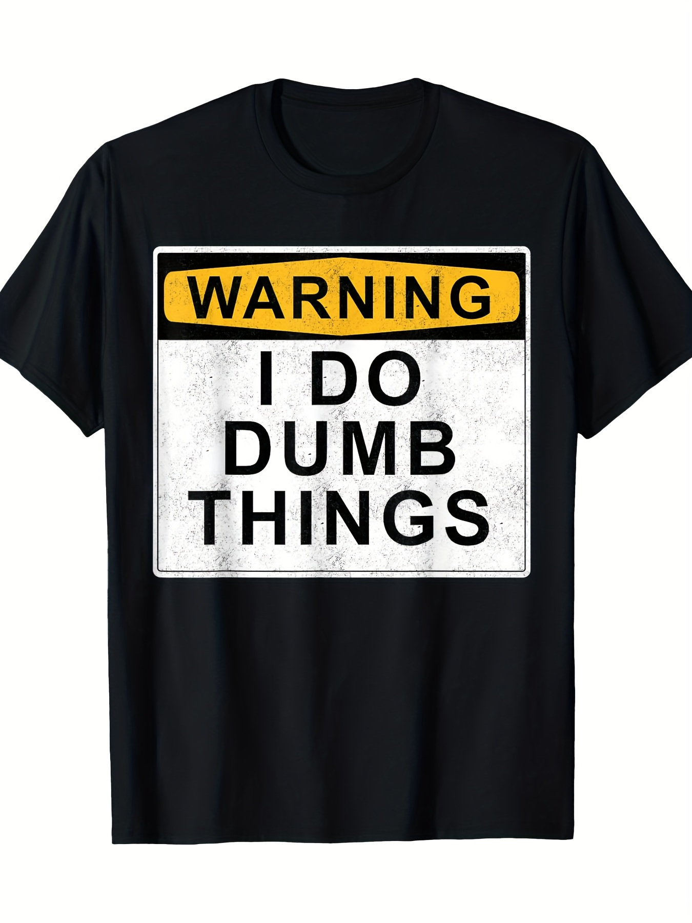 Men's Graphic T-Shirt Warning I Do Dumb Things With Bold Letters Simple Graphic T Shirt