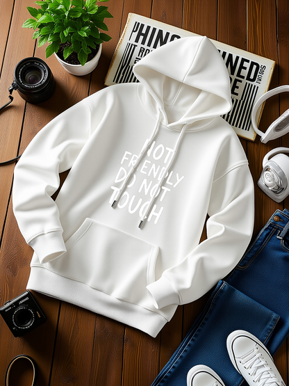 Men's Graphic Hoodie Hot Friendly Do Not Touch Warm Soft Letter Hoodie