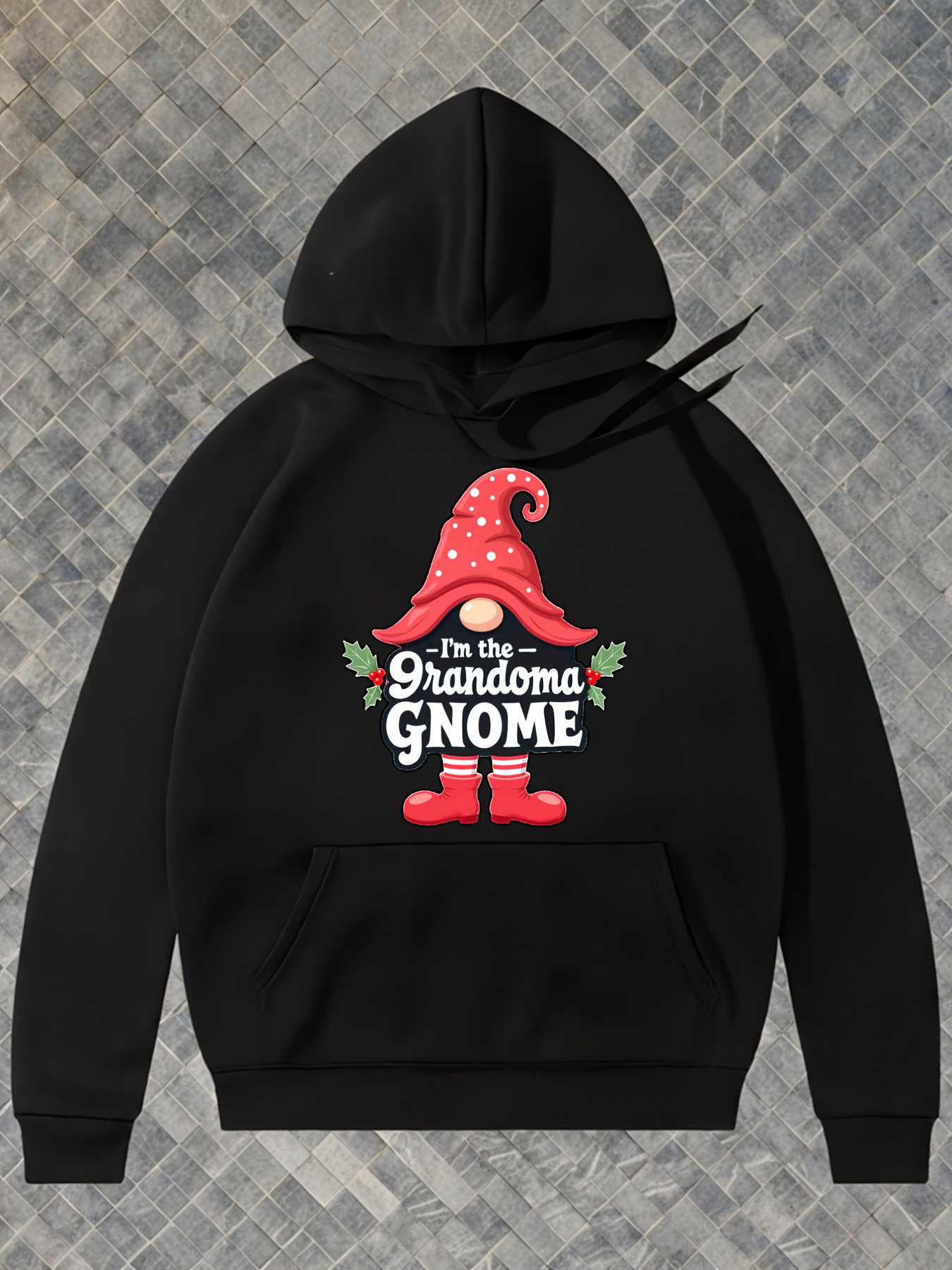 Men's Graphic Hoodie Im The Grandma Gnome With Red Pointed Hat And White Beard Gnome