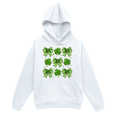 Men's Graphic Hoodie Playful Green Clover Bows Arranged In Neat Repetitive Grid Pattern Hoodie