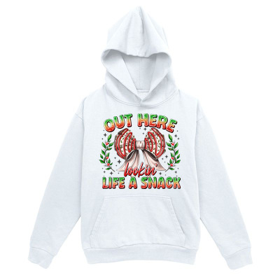 Men's Graphic Hoodie Out Here Lookin Like A Snack With Festive Peppermint Candy Surrounded By Holiday Greenery
