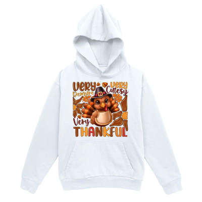 Men's Graphic Hoodie Very Thankful With Cartoon Turkey Surrounded By Autumn Leaves Under Harvest Moon