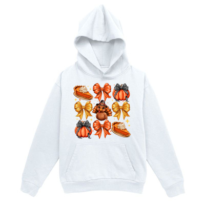 Men's Graphic Hoodie Autumn Inspired Ribbons And Pumpkins In Festive Arrangement Hoodie