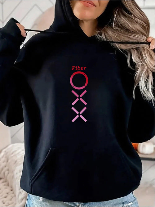 Women's Graphic Hoodie Vibes Pink Circles With Playful Shapes Center Hoodie