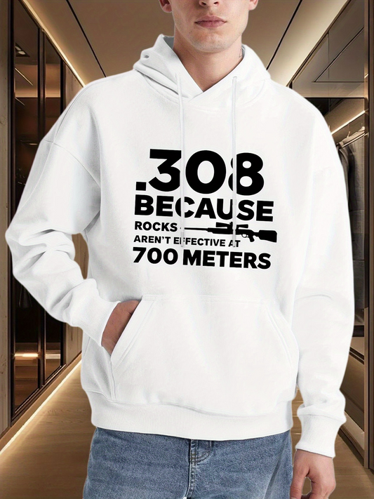 Men's Graphic Hoodie Because Rocks Are Not Effective At Long Range Rifle