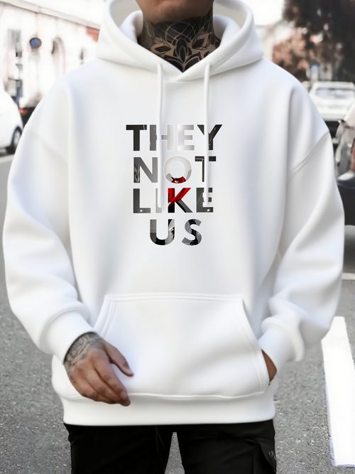 Men's Graphic Hoodie They Not Like Us Bold Lettering On Soft Urban Hoodie