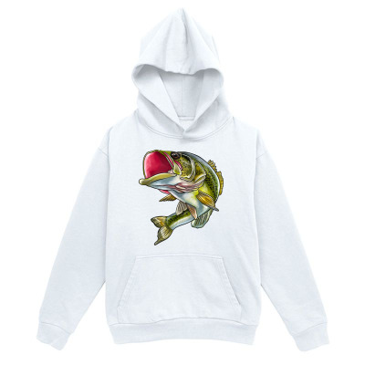 Men's Graphic Hoodie Lively Splash Effect And Vibrant Green Yellow Open Mouth Fish