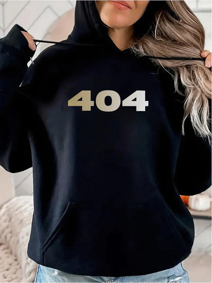 Women's Graphic Hoodie Minimalist Beige Typography Centered On Plain Black Hoodie 404