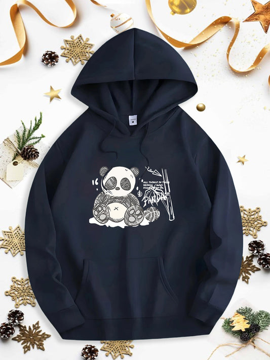Men's Graphic Hoodie Bamboo Forest With Gentle Leaves Surrounding A Cute Panda