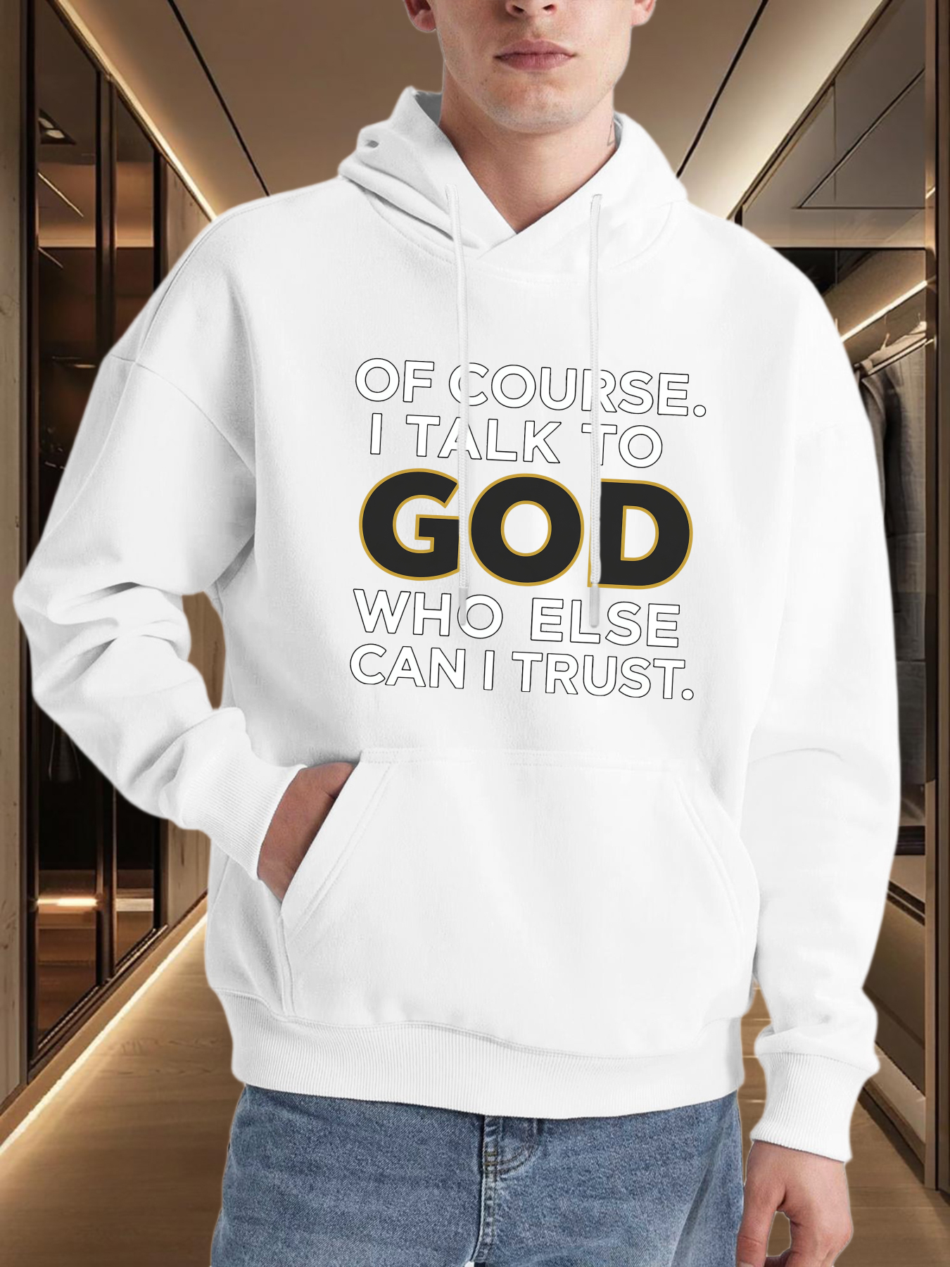 Men's Graphic Hoodie Of Course I Talk To God Who Else Can I Trust Hoodie