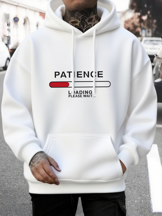 Men's Graphic Hoodie Patience Loading Bar Please Wait Hoodie