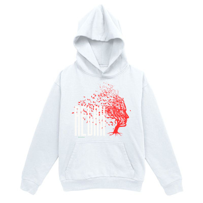 Men's Graphic Hoodie Blossoming Silhouette With Abstract Red Petals Flowing From Woman Head