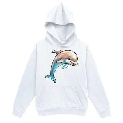 Men's Graphic Hoodie Shimmering Ocean Blue Waters With Graceful Leaping Dolphin