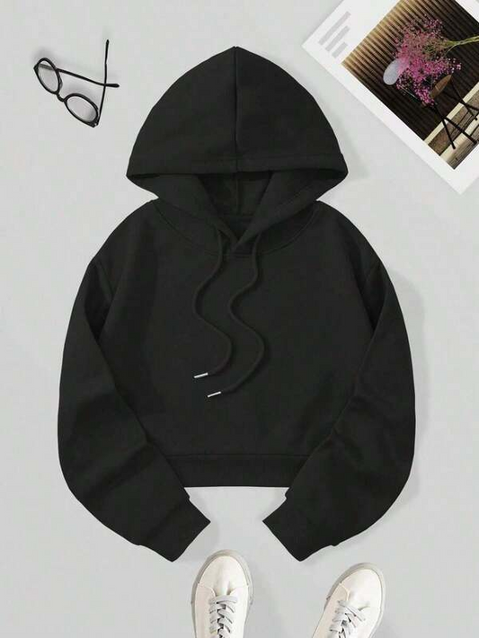 Women's Graphic Hoodie Classic Solid Color Minimalist Comfort Pullover Hoodie