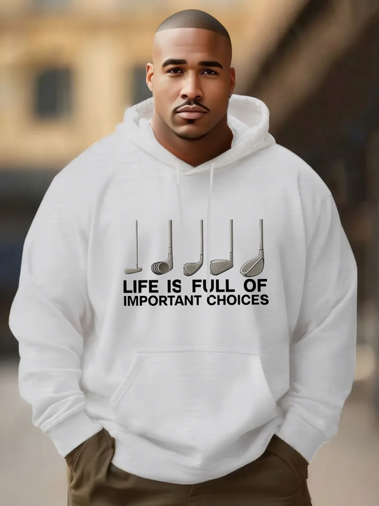 Men's Graphic Hoodie Life Is Full Of Important Choices With Musical Notes Graphic Hoodie