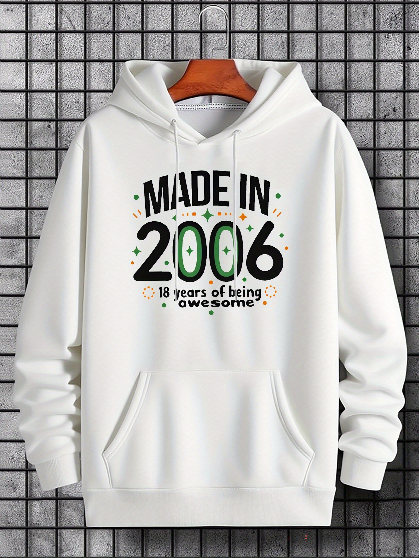 Men's Graphic Hoodie Made In 2006 Eighteen Years Of Being Awesome Festive Graphic Hoodie