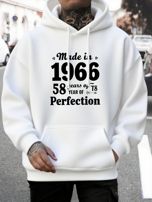 Men's Graphic Hoodie Made In 1966 Fifty Eight Years Of Perfect Perfection Hoodie