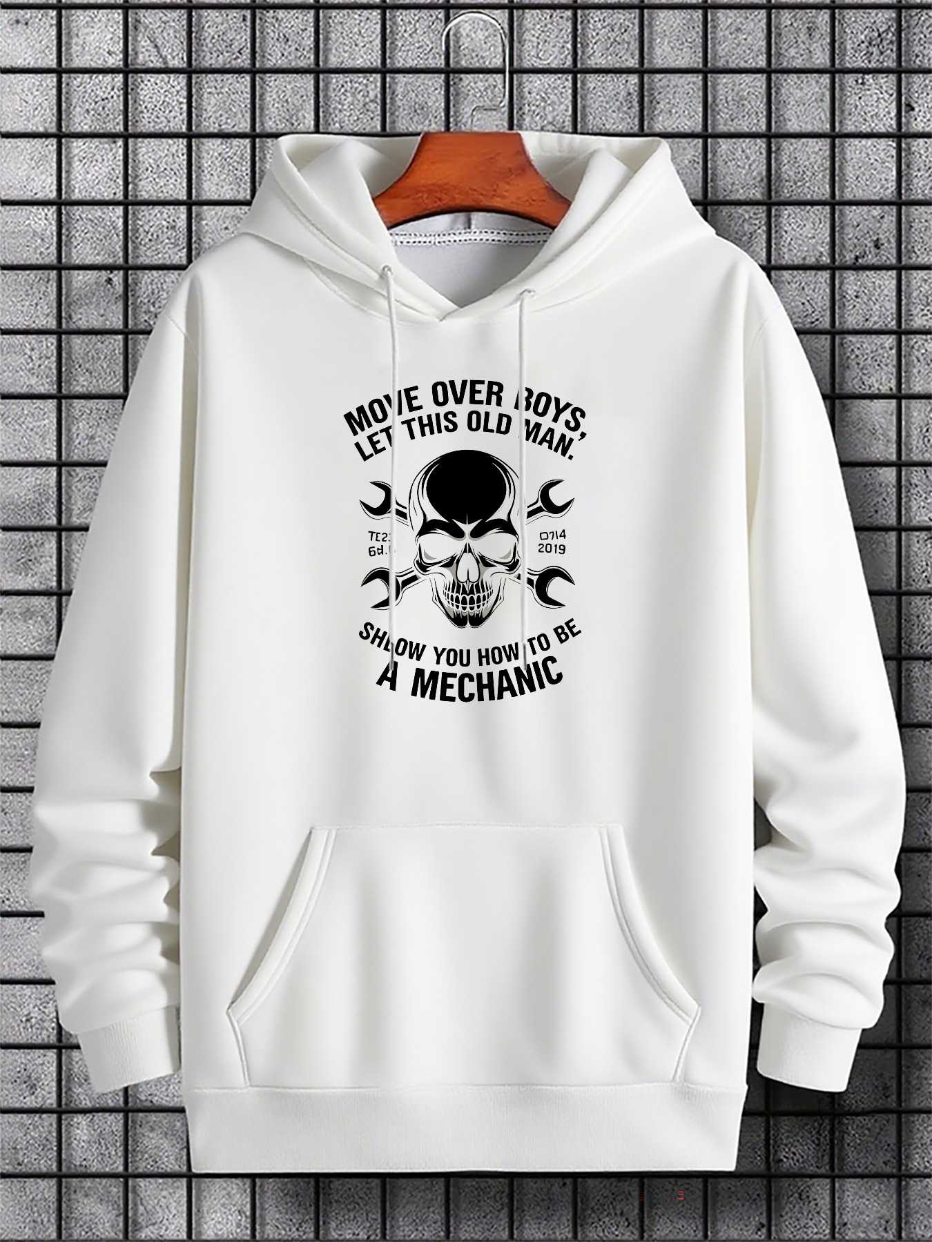 Men's Graphic Hoodie Move Over Boys Old Man Showing You How To Be A Mechanic Skull