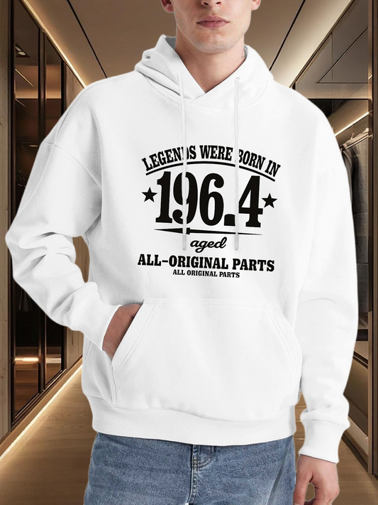 Men's Graphic Hoodie Legends Were Born In 1964 Aged All Original Parts Hoodie