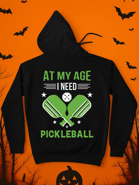 Men's Graphic Hoodie At My Age I Need Lively Stars With Graphic Pickleball Paddles And Ball Pickleball