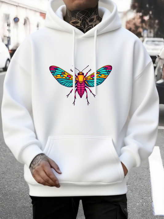 Men's Graphic Hoodie Vibrant Abstract Wings With Colorful Patterns Majestic Butterfly