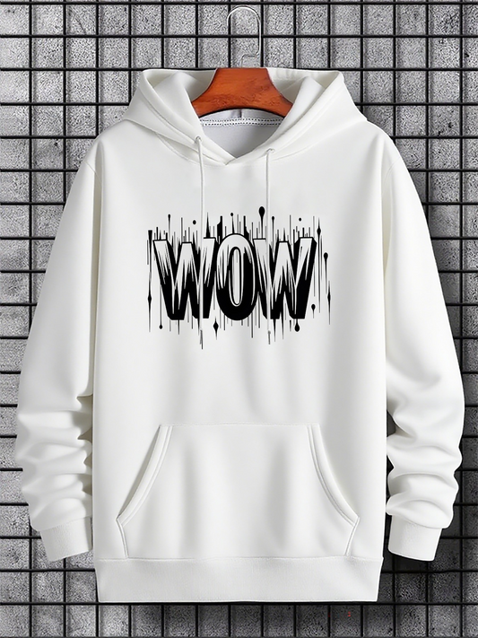 Men's Graphic Hoodie Wow Urban Graffiti Art Splash Lettering Hoodie