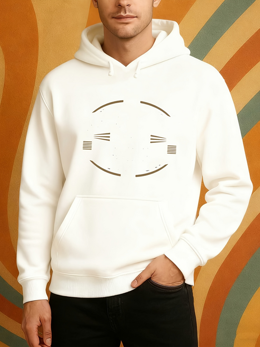 Men's Graphic Hoodie Minimalist Geometric Lines In Symmetrical Abstract Arrangement Hoodie