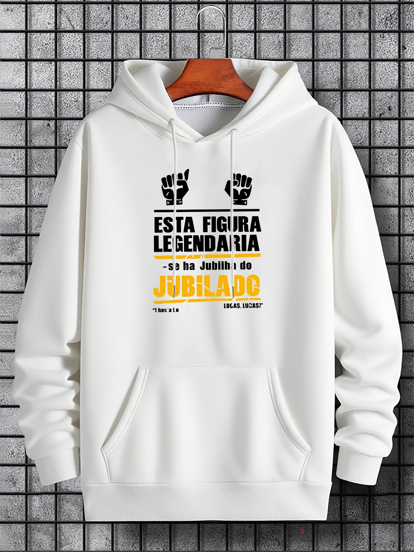 Men's Graphic Hoodie Legendary figure锛?Spanish text锛?fist print