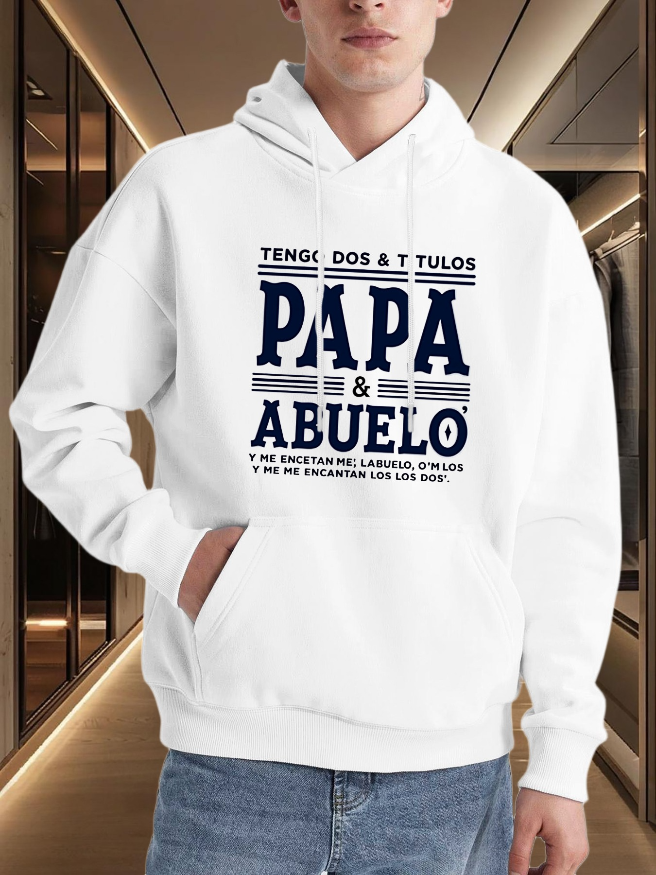 Men's Graphic Hoodie PAPA & ABUELO Spanish Text
