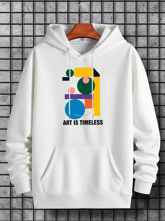 Men's Graphic Hoodie Art Is Timeless Abstract Geometric Shapes In Bright Playful Colors Hoodie
