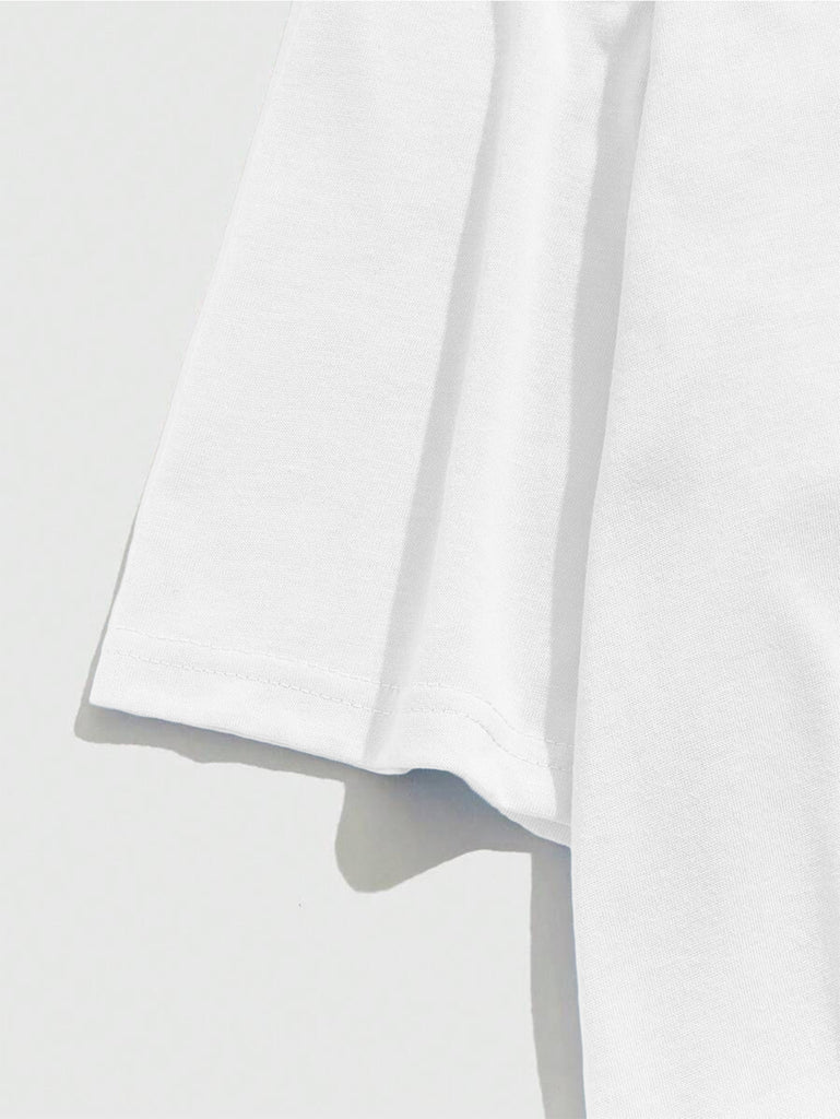 Men's Graphic T-Shirt Minimalist Abstract Sun Over Clifftop Figure Contemplating Horizon
